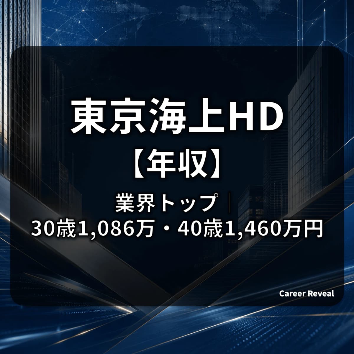 【平均年収1,535万円】東京海上HDはメガバンク・大手金融7社で業界トップ!30歳1,086万・40歳1,460万円の損保最大手処遇をデータで解説